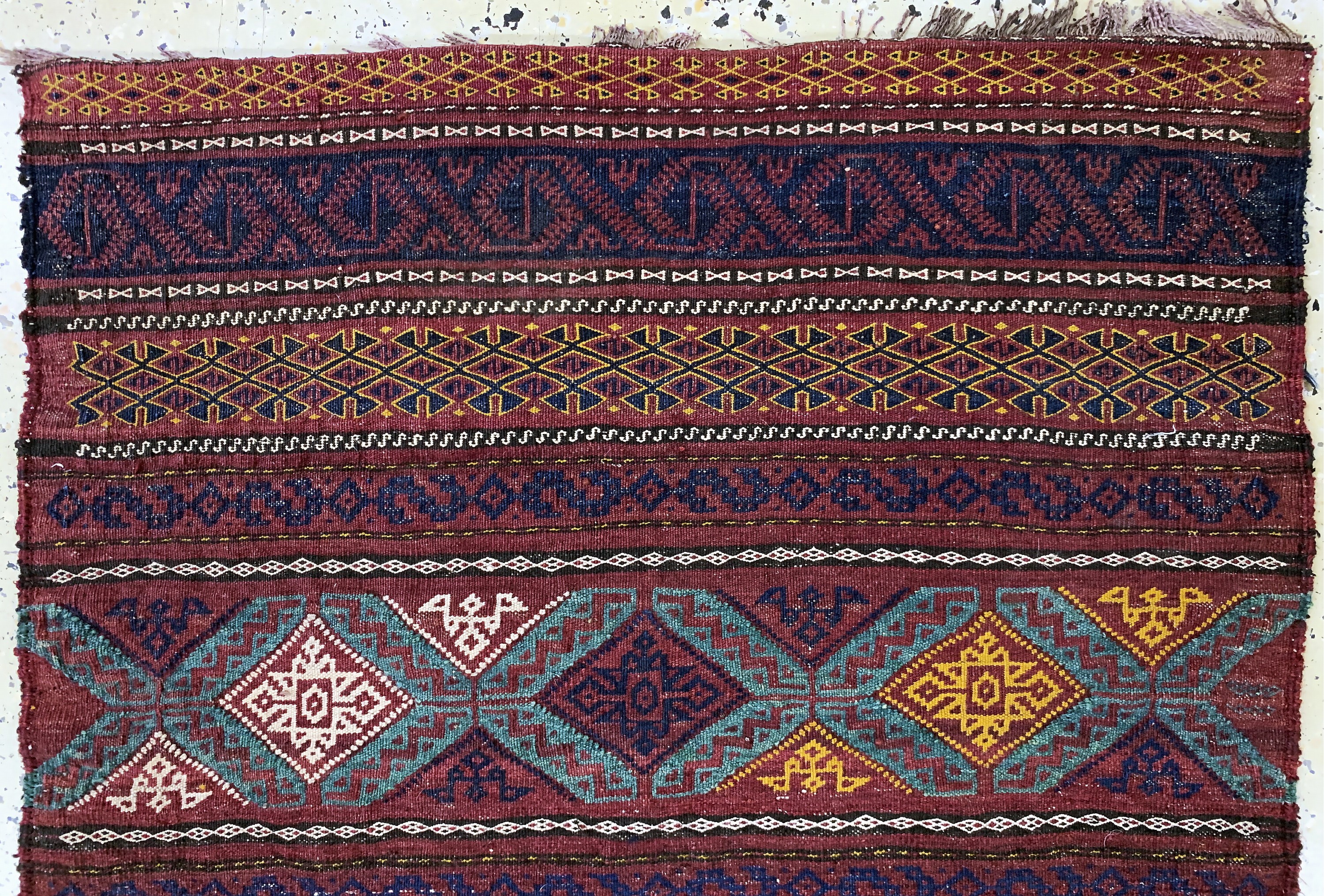 Detail a: Khordjinfronts, Persien, Anfang 20.Jhd, Wolle auf Wolle, ca. 80 x 90 cm, EHZ: 2