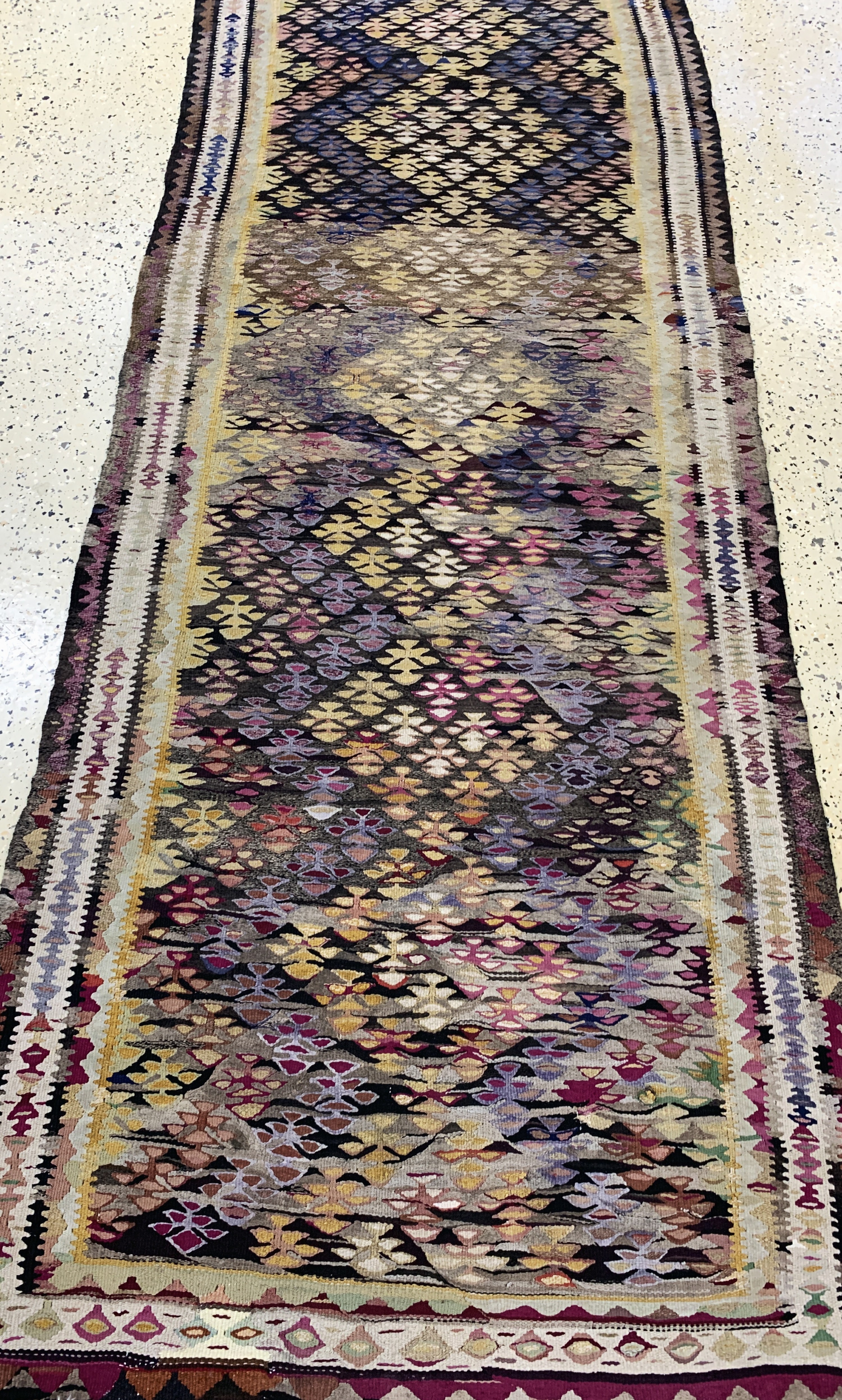 Detail d: Bidjar Kelim, Persien, Anfang 20.Jhd, Wolleauf Baumwolle, ca. 265 x 93 cm, EHZ: 2