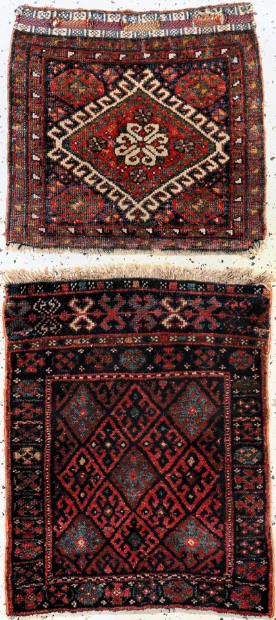 Image 2 Lots Afshar bag face & Jaf, antique, Persia,around 1900, wool on wool, approx. 70 x 55 ...