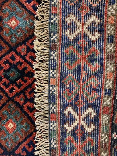 27142528c - 2 Lots Afschar Taschenfront & Jaf, antik, Persien, um 1900, Wolle auf Wolle, ca. 70 x 55 ...