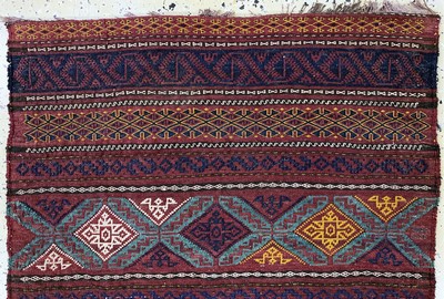 27142549a - Khordjinfronts, Persien, Anfang 20.Jhd, Wolle auf Wolle, ca. 80 x 90 cm, EHZ: 2 ...