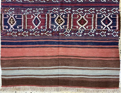 27142550b - 2 Lots Doppelttasche & Malatia Kelim, Türkei, Anfang 20.Jhd, Wolle auf Wolle, ca. 142 x ...