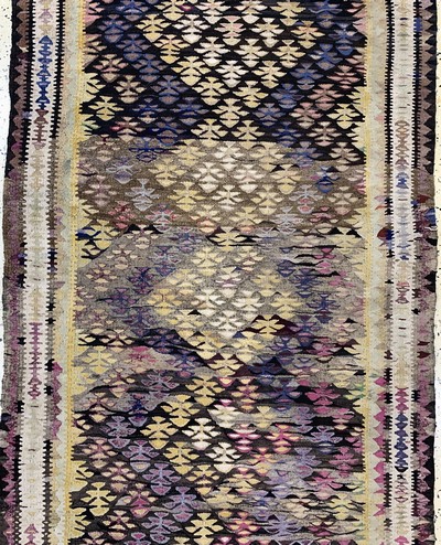 27142552b - Bidjar Kelim, Persien, Anfang 20.Jhd, Wolleauf Baumwolle, ca. 265 x 93 cm, EHZ: 2 ...
