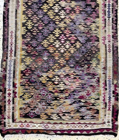27142552c - Bidjar Kelim, Persien, Anfang 20.Jhd, Wolleauf Baumwolle, ca. 265 x 93 cm, EHZ: 2 ...