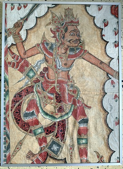 Image Paper painting, Asia, mid-20th century, approx. 58 x 42 cm, framed under glass. Rugs, ...