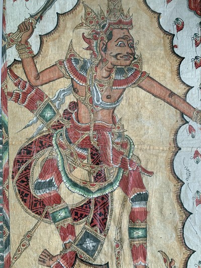 27142555a - Papiermalerei, Asien, Mitte 20.Jhd, ca. 58 x 42 cm, unter Glas gerahmt. Schätzpreis: ...