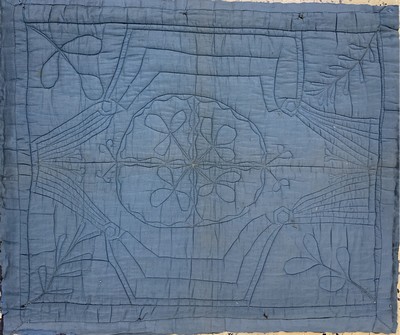 27142559d - Patchwork antik, Europa, 19.Jhd, Textilien Stücke aus Baumwolle & Seide auf Samt, ca. ...