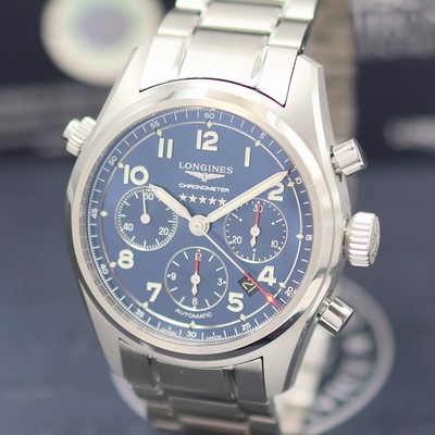 27142576a - LONGINES Spirit ungetragener Herrenchronograph Referenz L3.820.4.93.6, Automatik, ...