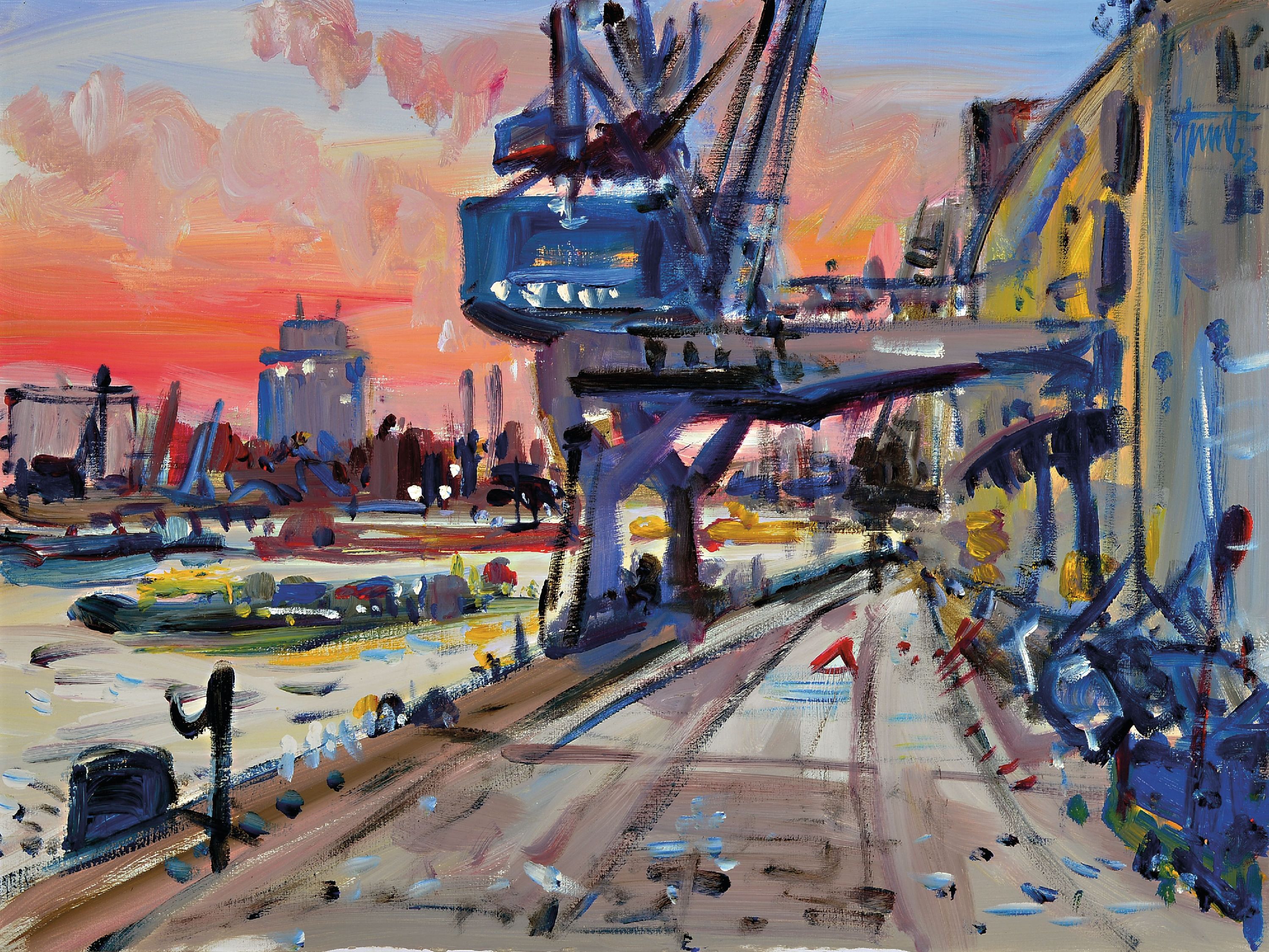 Image 27142651 - Georg Günther Zeuner, 1923 Dresden-2011 Speyer, Blick vom Mannheimer Rheinkai nach ...