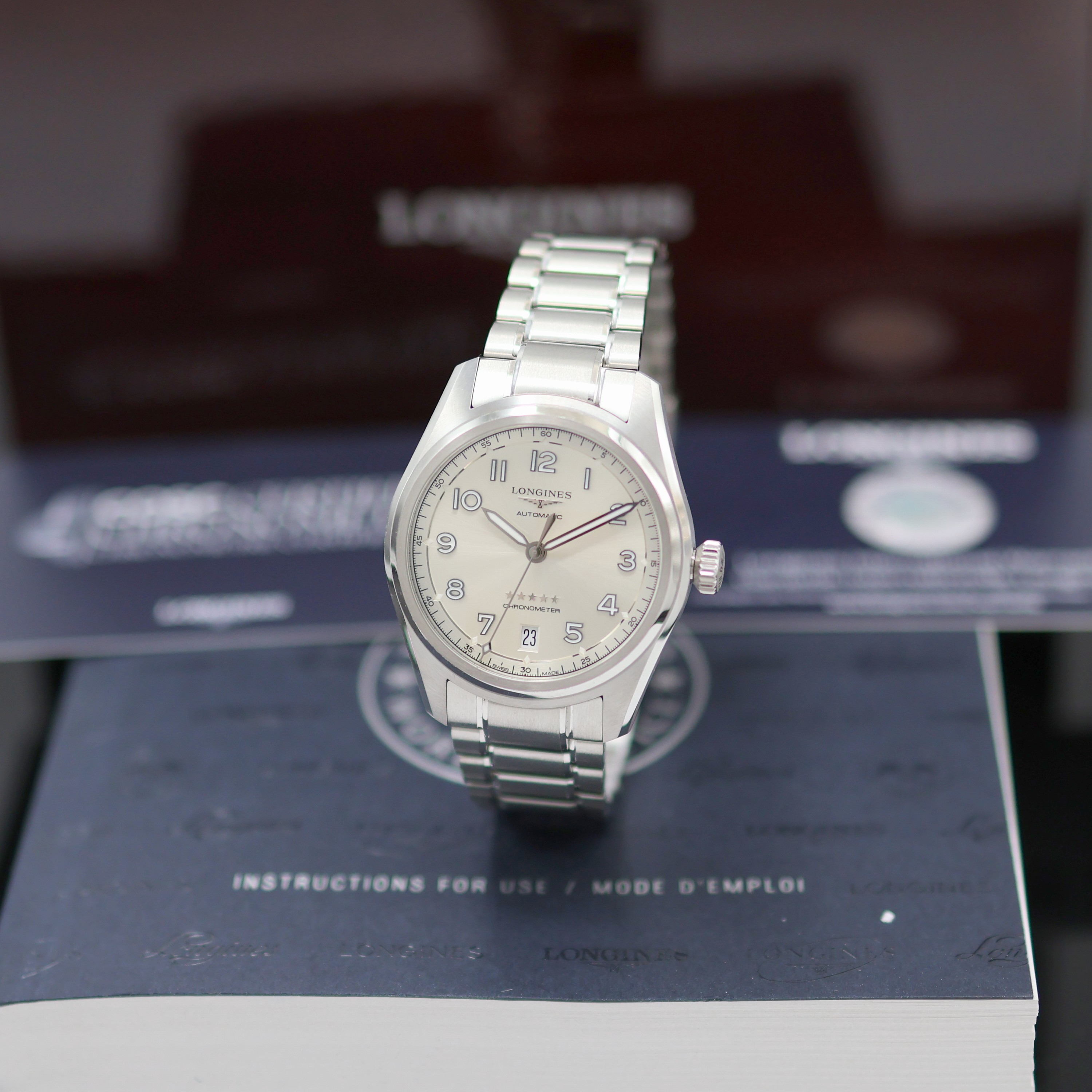 Image 27142692 - LONGINES Spirit Chronometer ungetragene Herrenarmbanduhr Referenz L3.410.4.63.6, ...