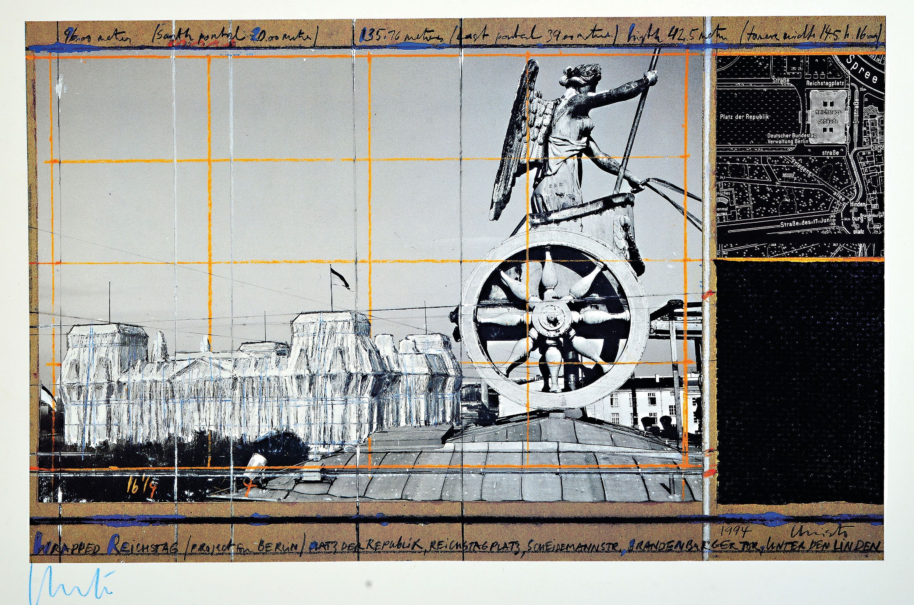 Image 27142693 - Christo und Jeanne-Claude, Project for Berlin,´Wrapped Reichstag´, Farboffset mit ...