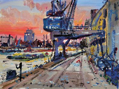 Image Georg Günther Zeuner, 1923 Dresden-2011 Speyer, Blick vom Mannheimer Rheinkai nach ...