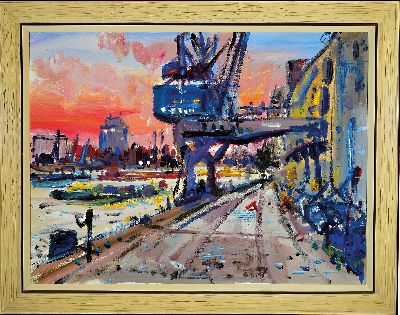 27142651k - Georg Günther Zeuner, 1923 Dresden-2011 Speyer, Blick vom Mannheimer Rheinkai nach ...