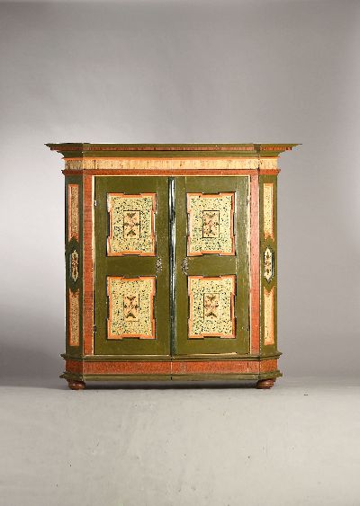Image Bauernschrank, süddeutsch, um 1820/30, Spaltschrank, Nadelholz, gerades Gesims, ...