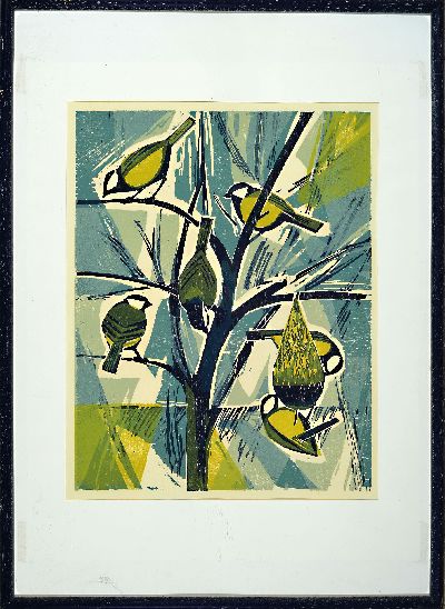 27142823l - Heinz Friedrich, 1924 - 2018 Schwetzingen, großes Aquarell und fünf Holzschnitte, ...