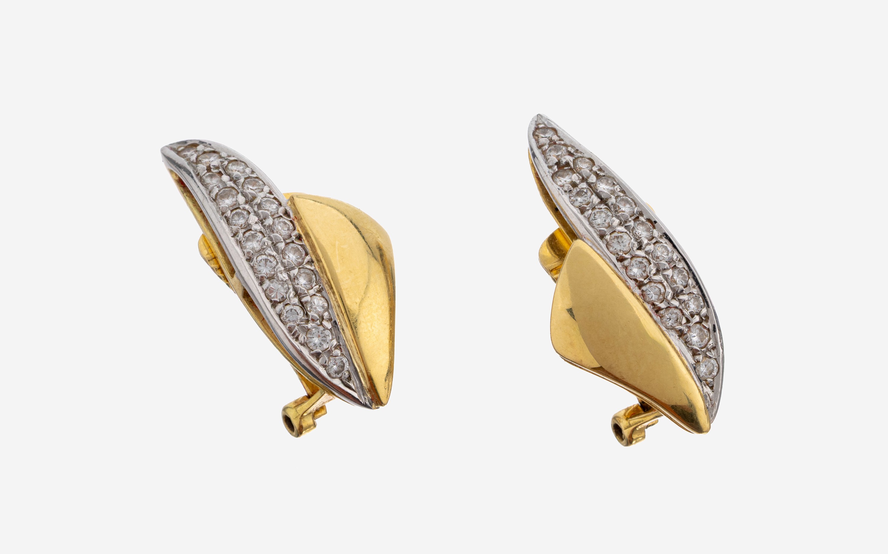 Image 27143104 - Paar 18 kt Gold Brillant-Ohrstecker, GG/WG 750/000, 36 Brillanten zus. ca. 0.36 ct ...