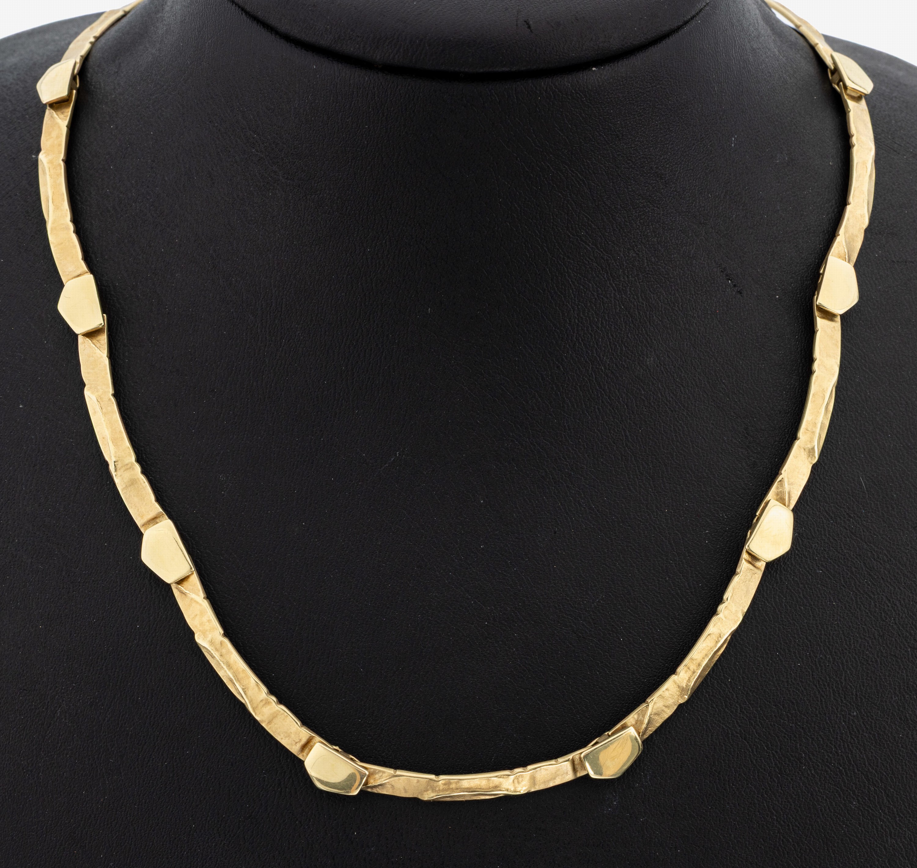 Image 27143654 - 14 kt Gold Collier, GG 585/000 gepr., abstrakte Glieder, L. ca. 41 cm, ...