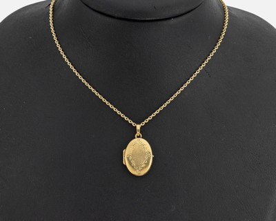 Image 8 kt Gold Medaillon-Anhänger, GG 333/000, ovale Grundform, Deckel part. sat., und ...