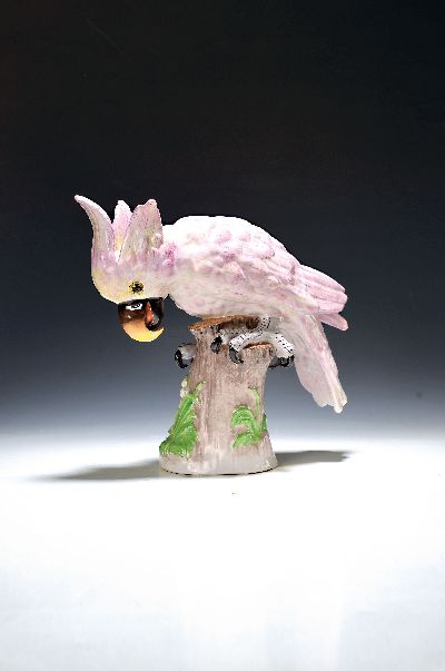 Image Porzellanfigur nach Meissener Vorbild, Kakadu, wohl Thüringen, 20.Jh., Porzellan, ...