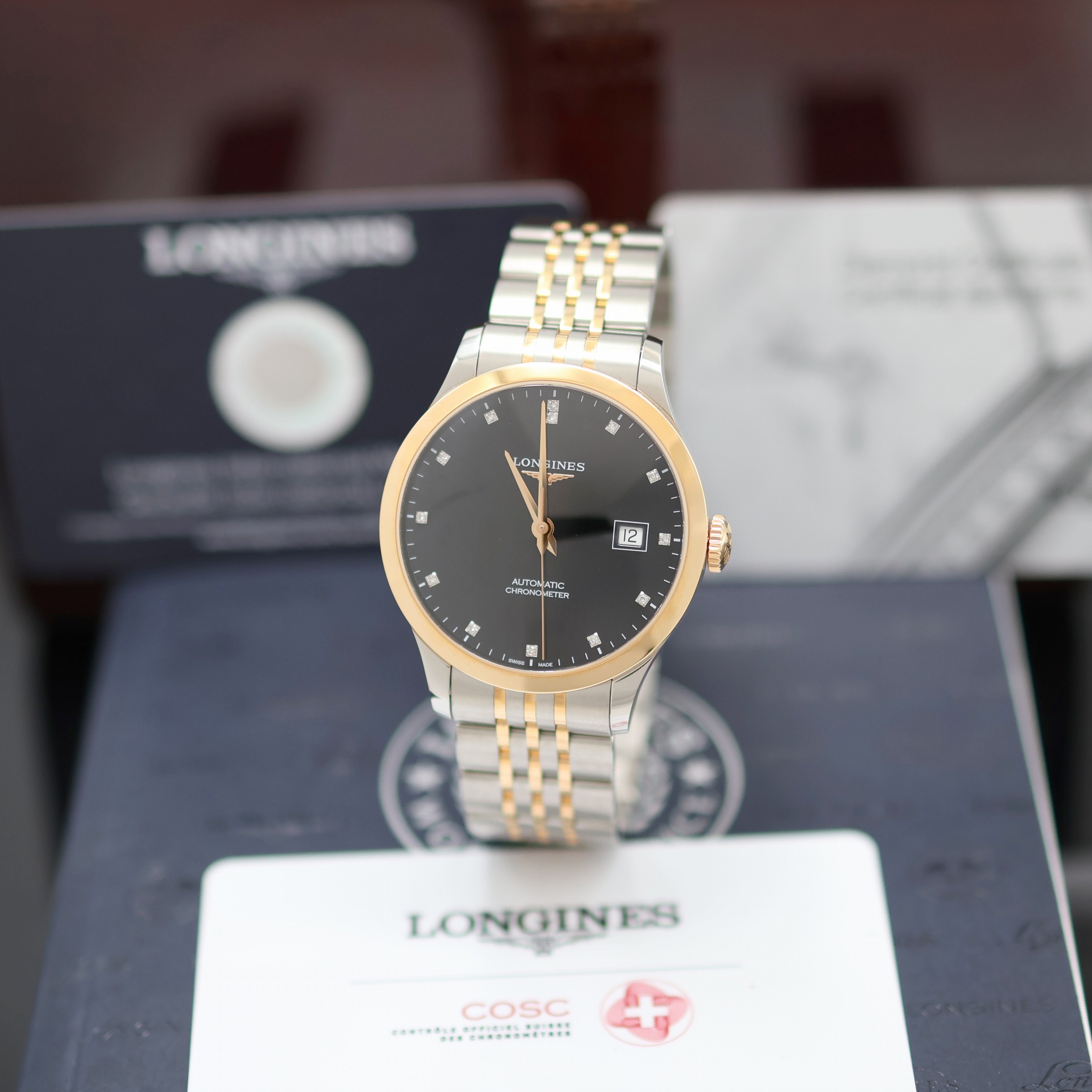 Image 27144019 - LONGINES Record ungetragene Herrenarmbanduhr Referenz L2.820.5577, Automatik, ...