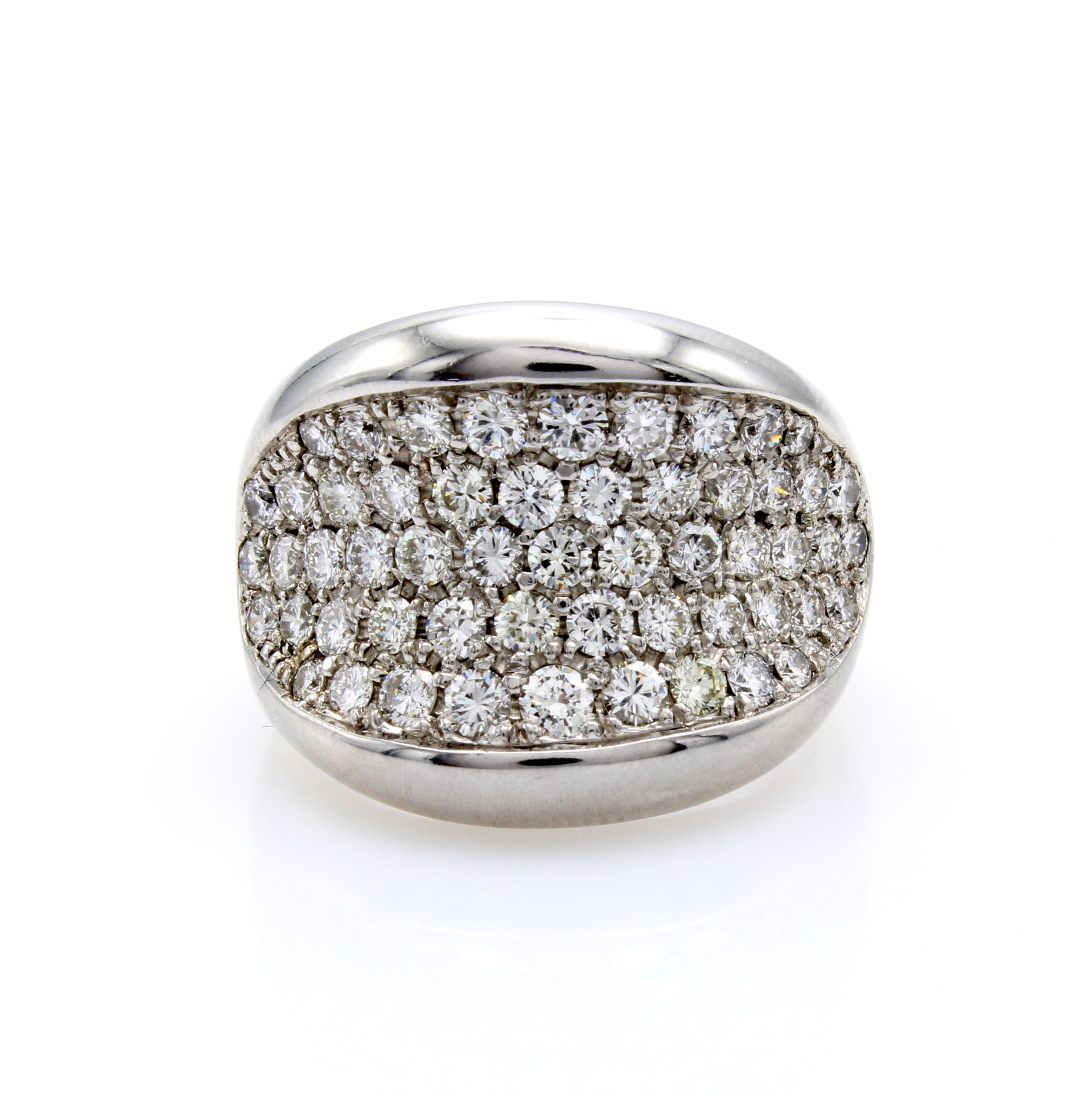 Image 27144036 - Ring mit Brillanten, WG 750/000, Schiene z. T. konkav gearb., Brill. zus. ca. 3 ct ...