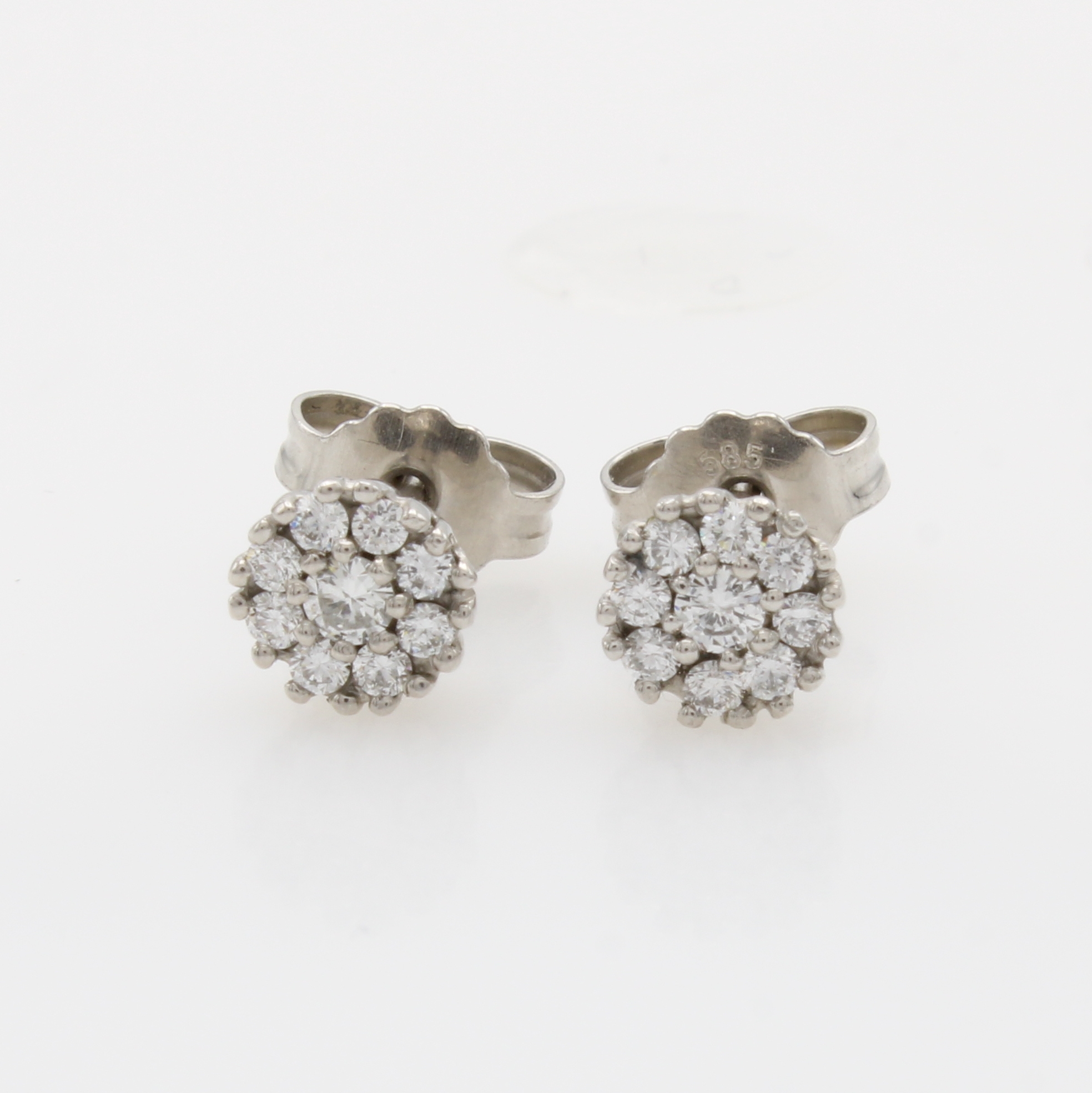 Image 27144041 - Paar Ohrstecker mit Brillanten, WG 585/000, Brill. zus. ca. 0.34 ct feines Weiß/vs-si, ...