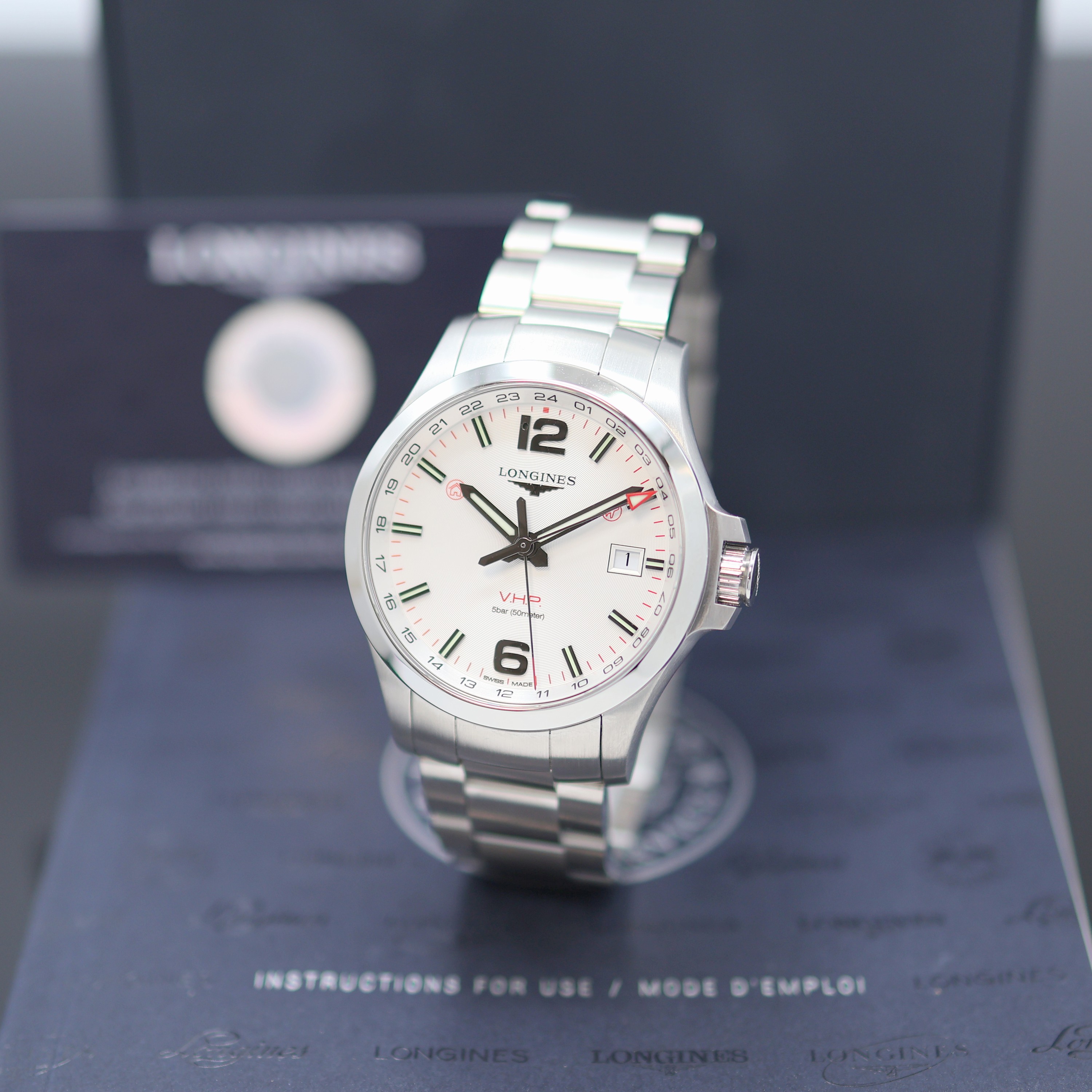 Image 27144064 - LONGINES Conquest V.H.P. GMT ungetragene Herrenarmbanduhr Referenz L3.728.4766, quarz, ...