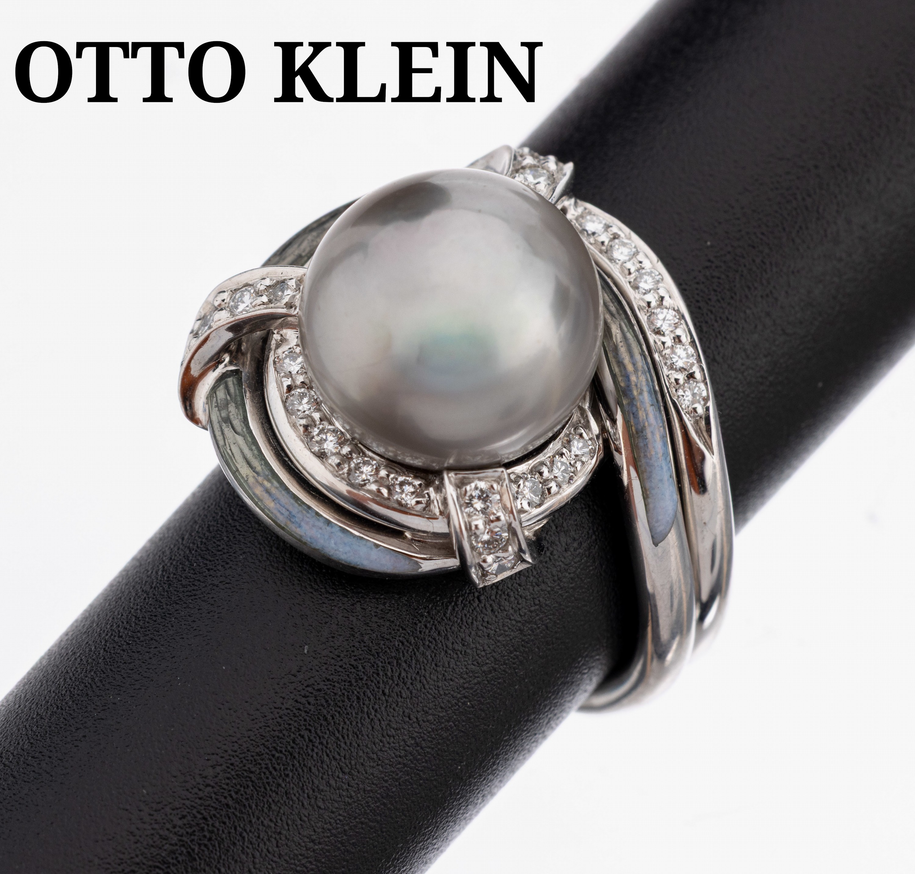 Image 27144076 - 18 kt Gold OTTO KLEIN Perl-Brillant-Email -Ring, WG 750/000, qualitätvolle ...