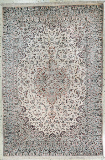 Image Keschan Seide fein Persien, signiert´Fallah´, Ende 20.Jhd, reine Naturseide, ca. 300 x ...