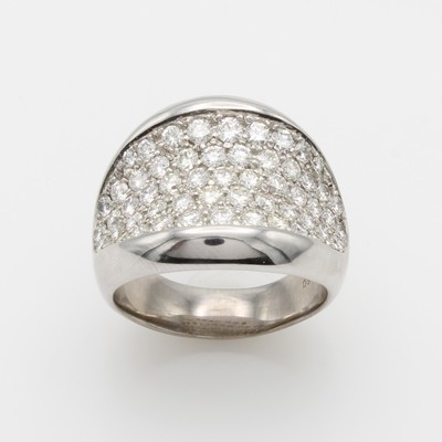 27144036a - Ring mit Brillanten, WG 750/000, Schiene z. T. konkav gearb., Brill. zus. ca. 3 ct ...