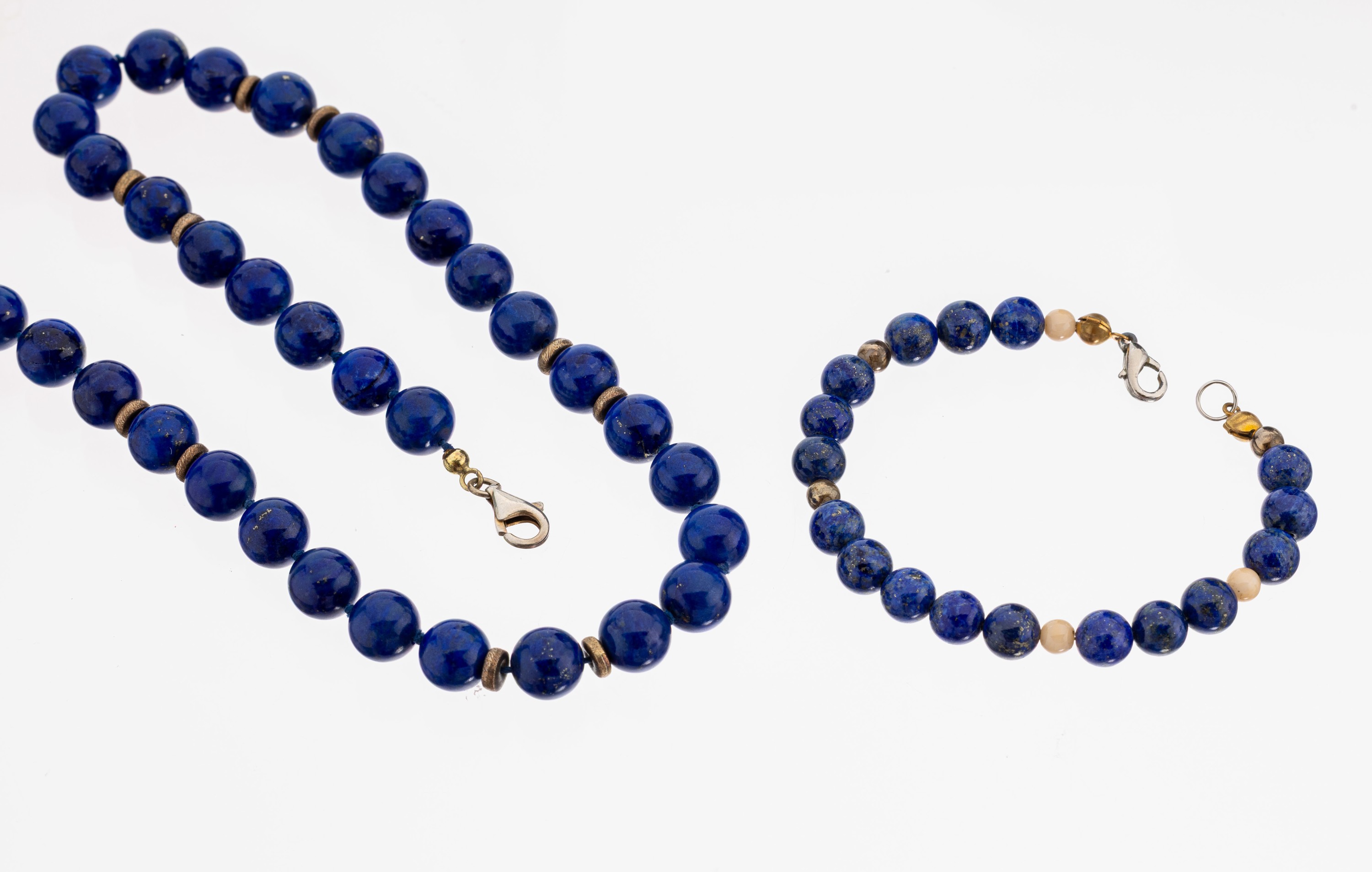 Image 27144104 - Lapislazuli-Schmuckset, best. aus: 1 Collier, L. ca. 53 cm, Karabinerschließe und ...