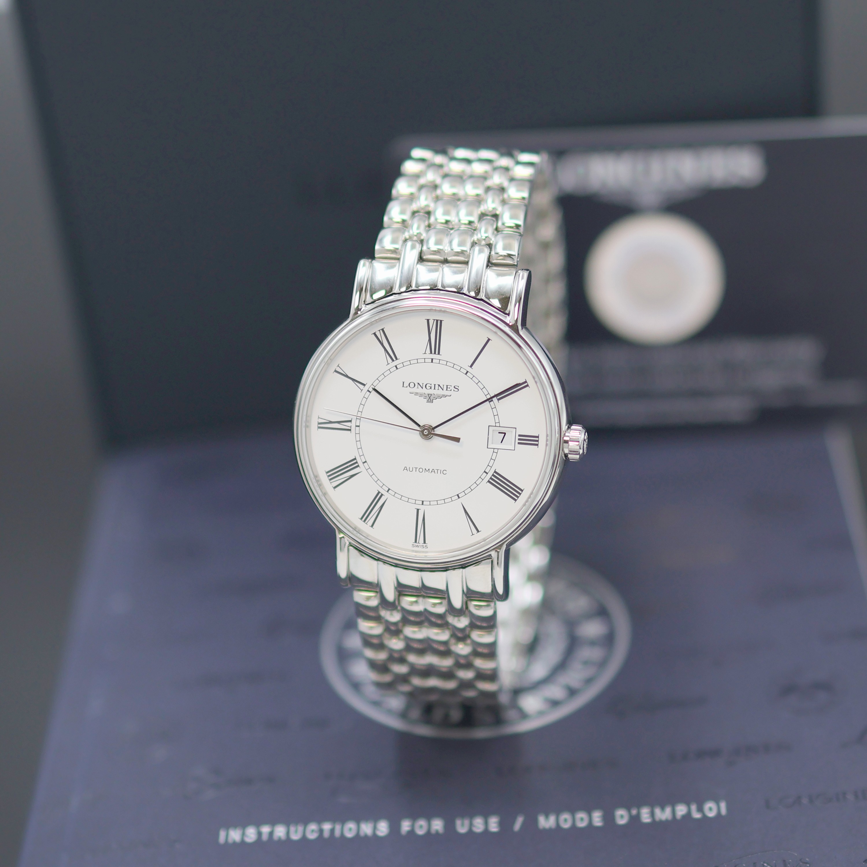 Image 27144214 - LONGINES Présence ungetragene Herrenarmbanduhr Referenz L4.921.4116, Automatik, beids. ...