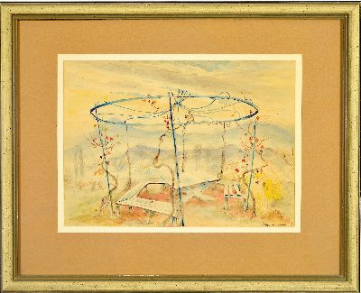 27144215k - Eugen Croissant, 1898 Landau-1976 Breitbrunn , ´Weinlaube bei Siebeldingen´ so ...