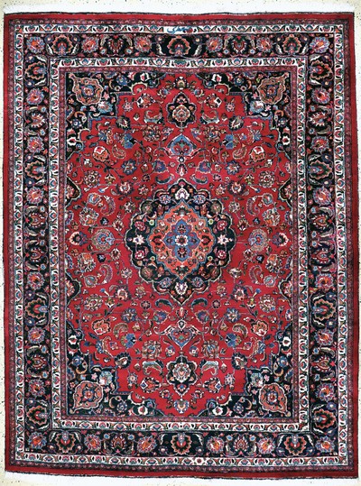 Image Mashhad, Persia, mid-20th century, wool on cotton, approx. 330 x 255 cm, condition: 2. ...