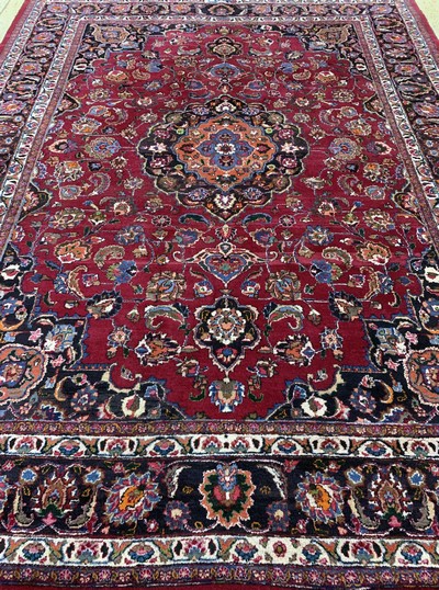 27144339h - Mesched, Persien, Mitte 20.Jhd, Wolle auf Baumwolle, ca. 330 x 255 cm, EHZ: 2 ...