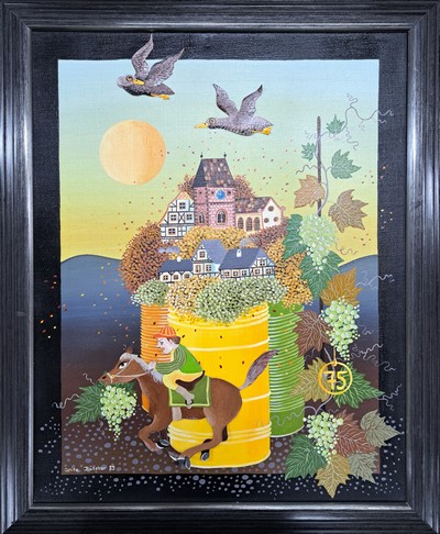 Image Anita Büscher, 1940 Ludwigshafen-Oggersheim - 2012, naive phantastische Komposition, ...
