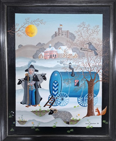 Image Anita Büscher, 1940 Ludwigshafen-Oggersheim - 2012, naive phantastische Komposition, ...