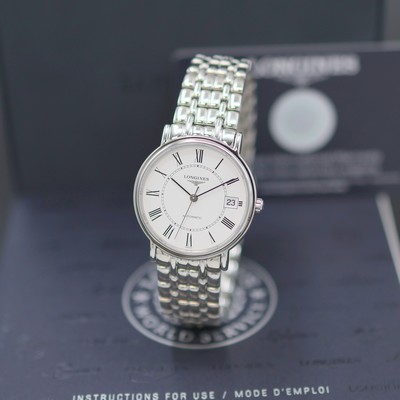 Image LONGINES Présence unworn wristwatch reference L4.821.4.11.6, self winding, on both sides ...