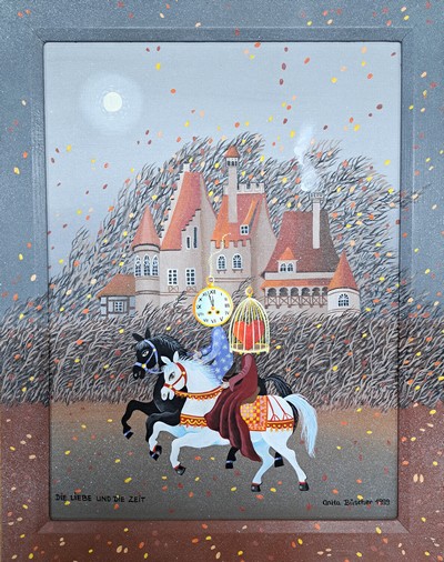 Image Anita Büscher, 1940 Ludwigshafen-Oggersheim - 2012, naive phantastische Komposition, ...