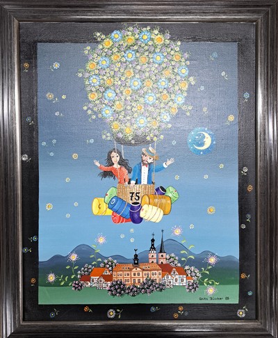 Image Anita Büscher, 1940 Ludwigshafen-Oggersheim - 2012, naive phantastische Komposition, ...