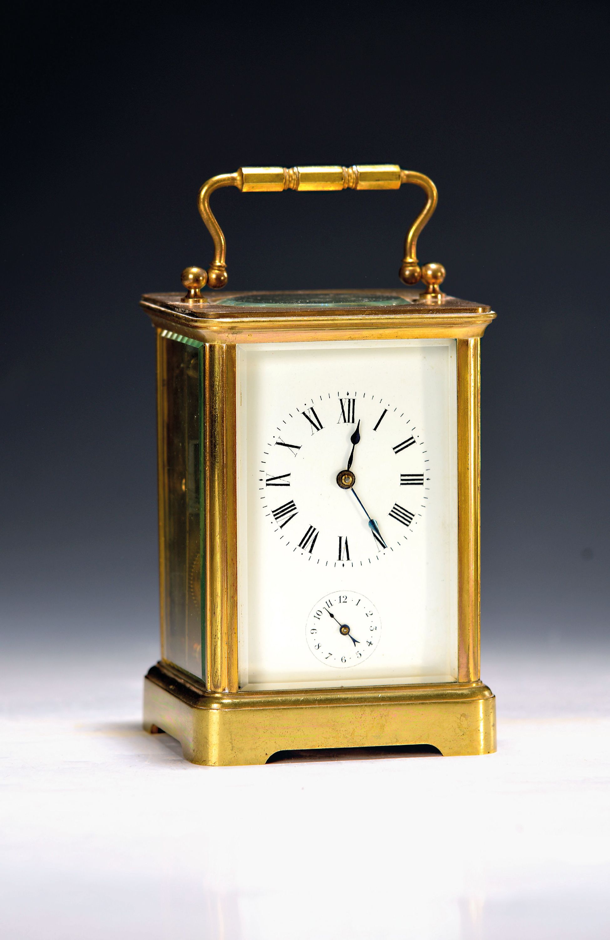 Image 27144922 - Reiseuhr mit Halbstundenschlag, Frankreich, um 1900, facettiertes, verglastes ...