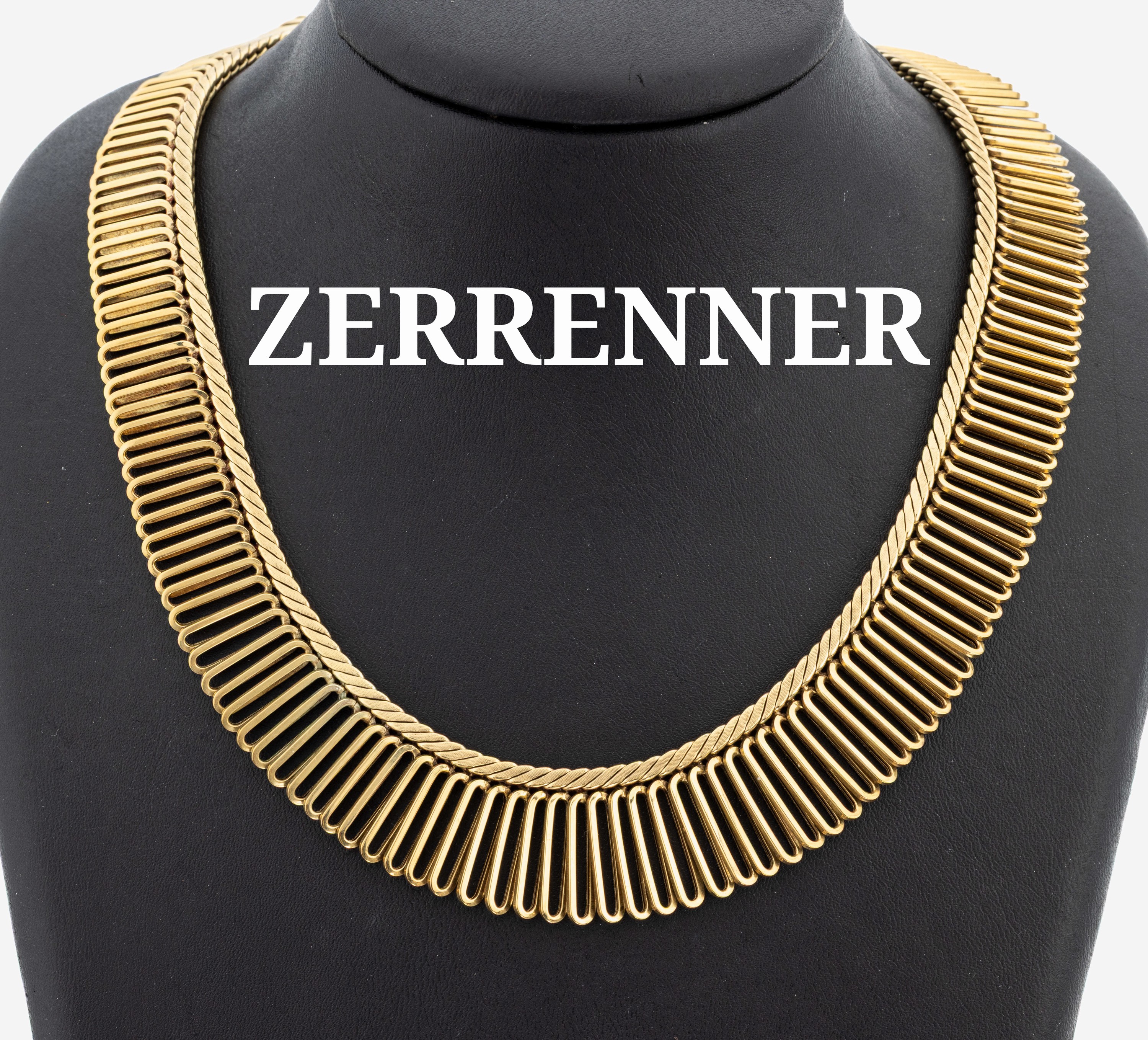 Image 27144940 - 14 kt Gold Collier, GG 585/000, ovale Glieder im leichten Verlauf, L. ca. 42 cm, ...