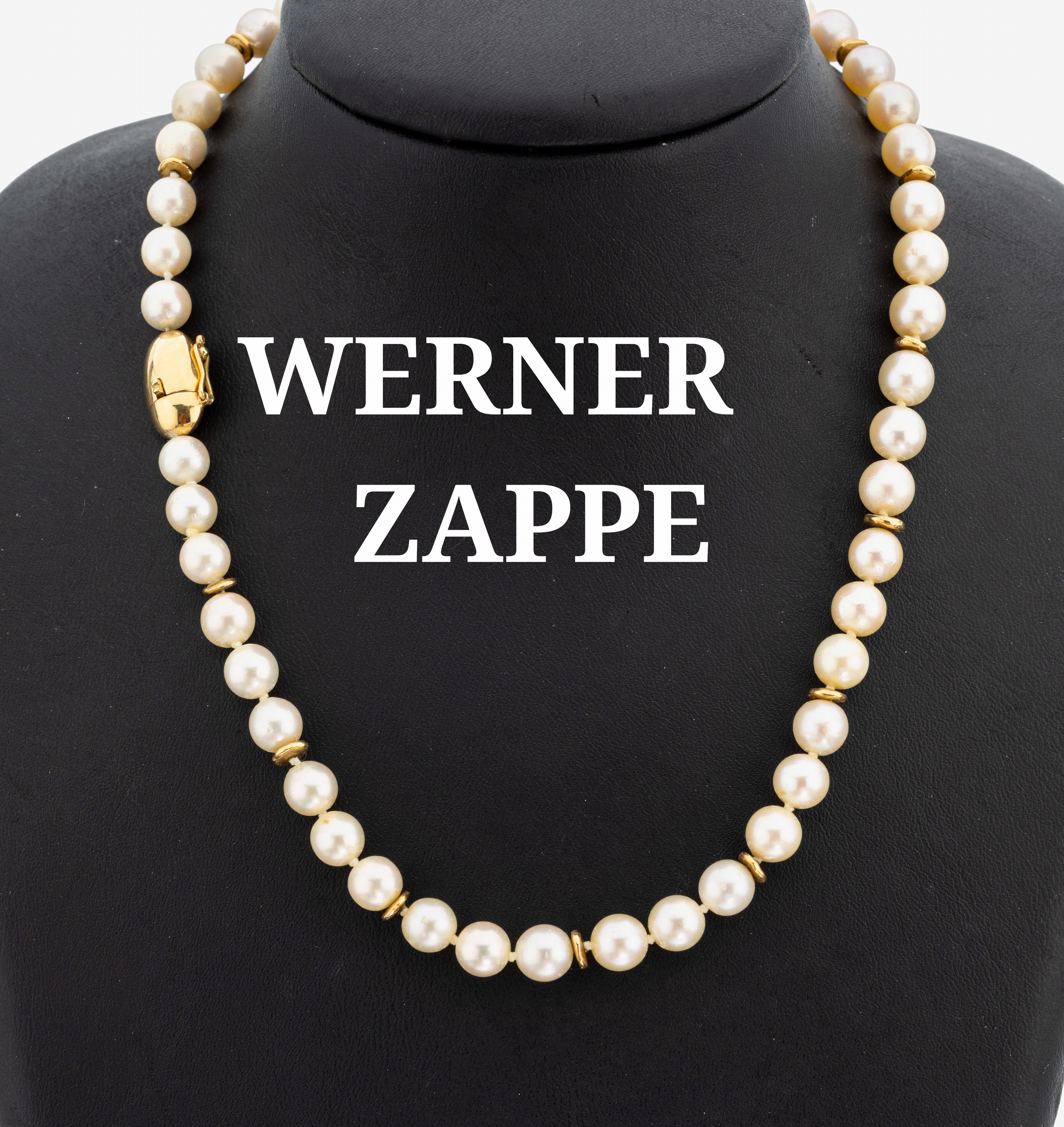 Image 27144954 - WERNER ZAPPE Perl-Collier mit 18 kt Gold Schließe, GG 750/000, Akoyazuchtperlen, D. ...