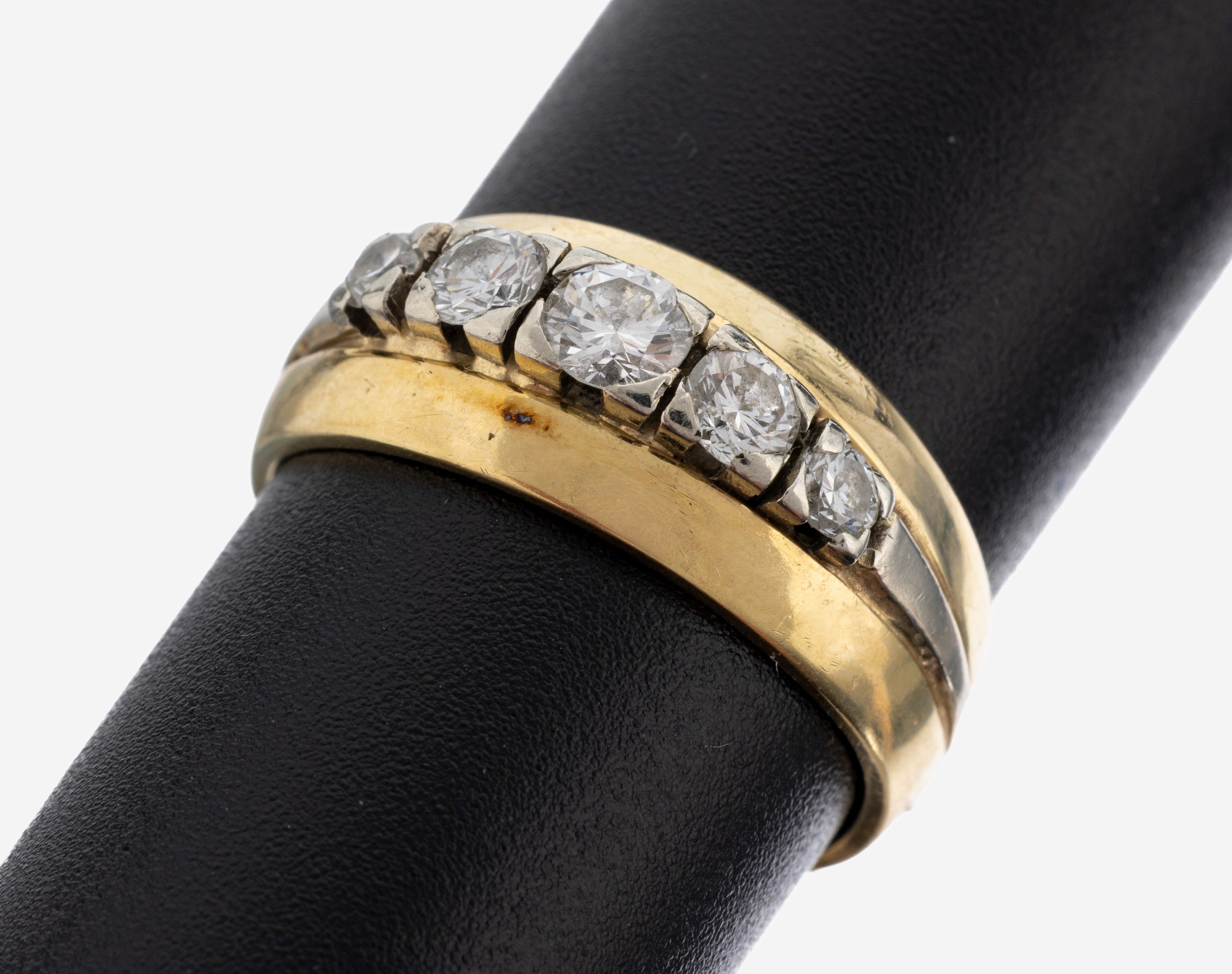 Image 27145022 - 14 kt Gold Brillant-Ring, GG/WG 585/000 gepr., ehemals Ehering, nachträglich ...