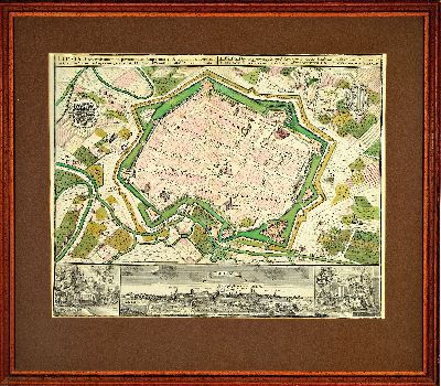 27145045k - Zwei historische Kupferstichkarten: a. Leipzig, Math.Seutter, koloriert,, ca. 46 x 28cm ...