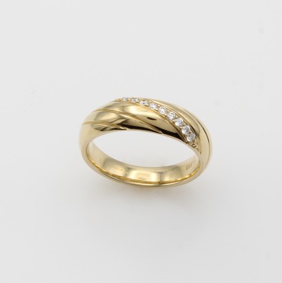 27145250a - Ring mit Brillanten, GG 585/000, Brill. in einer Reihe gef. zus. ca. 0.13 ct Weiß/si, ...