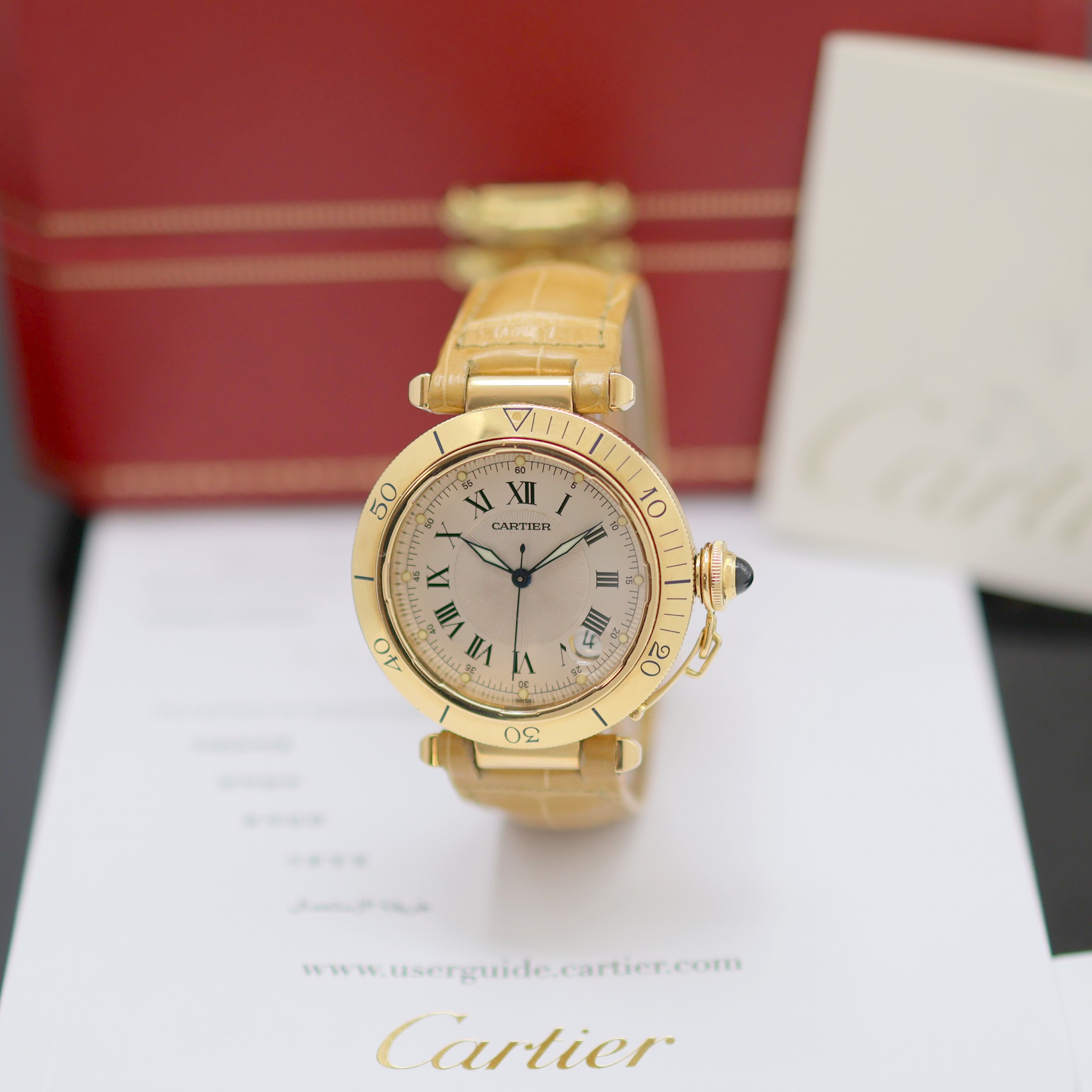 Image 27145404 - CARTIER Pasha Armbanduhr in GG 750/000 Referenz 1021, Automatik, Boden 8-fach verschr., ...