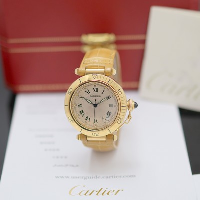 Image CARTIER Pasha wristwatch in 18k yellow gold reference 1021, self winding, back with 8 ...
