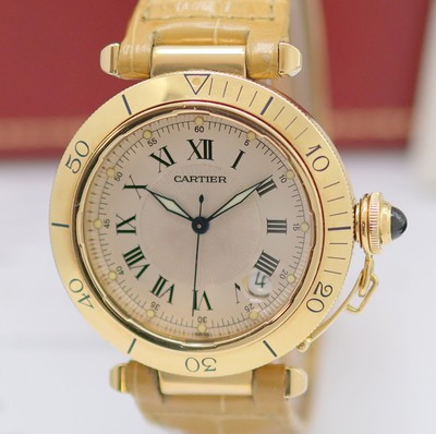 27145404a - CARTIER Pasha Armbanduhr in GG 750/000 Referenz 1021, Automatik, Boden 8-fach verschr., ...