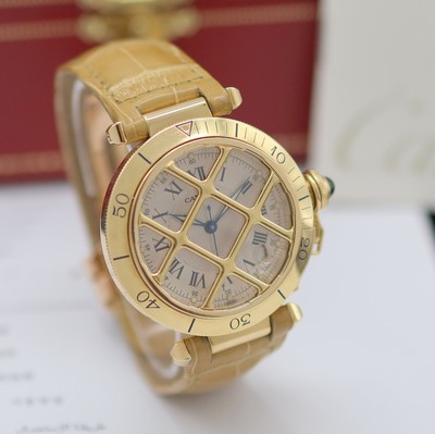 27145404c - CARTIER Pasha Armbanduhr in GG 750/000 Referenz 1021, Automatik, Boden 8-fach verschr., ...